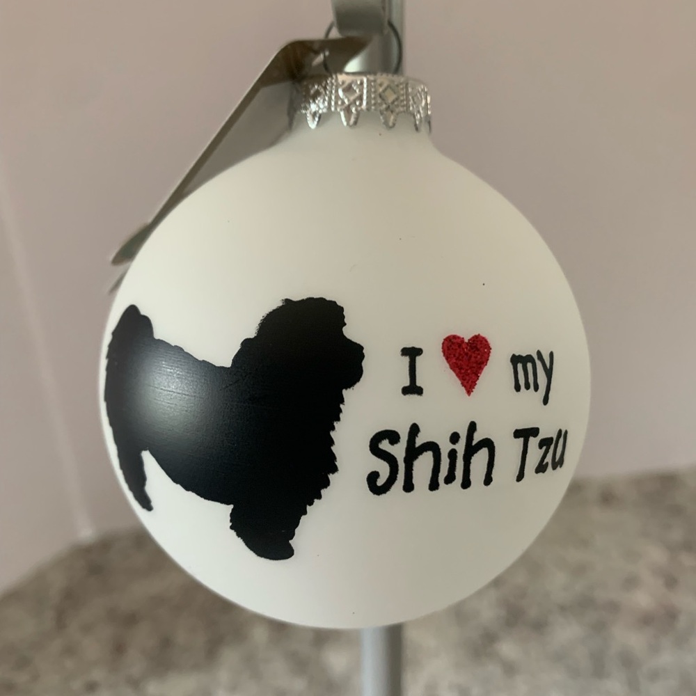 Shih Tzu Christmas Frosted Glass Ball Bulb Ornament Bronner’s